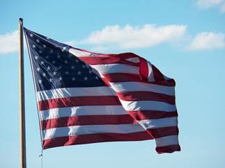 American Flag waving in the wind